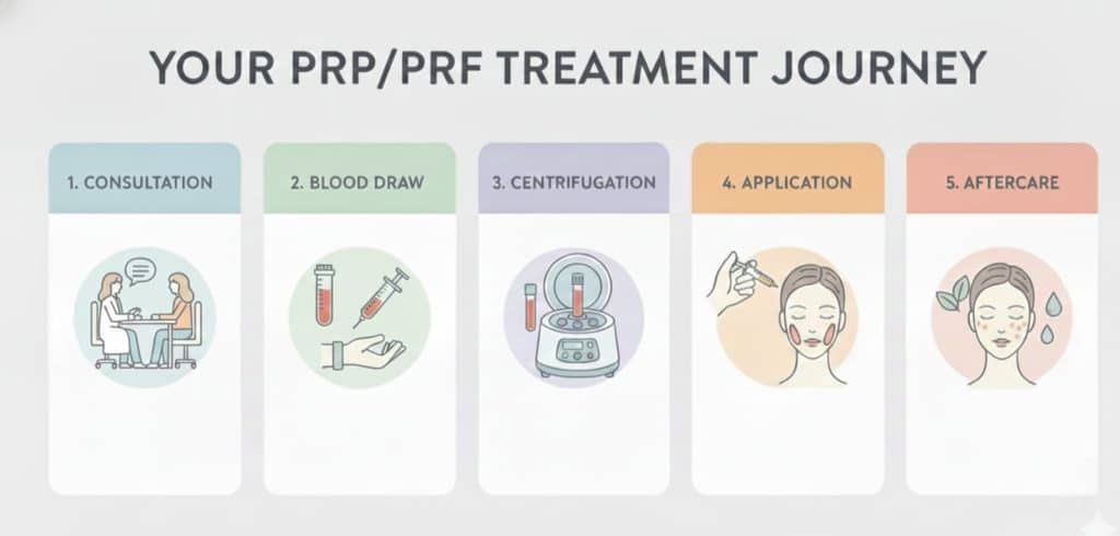 The process for getting PRF and PRP treatments.